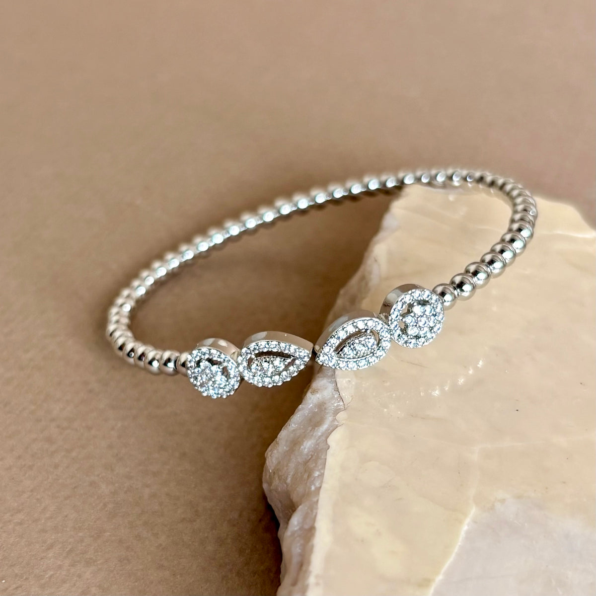 Sinal | white Gold Plated Bangle