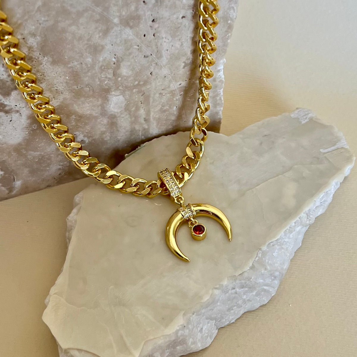 Lunar Red | Gold Plated Necklace