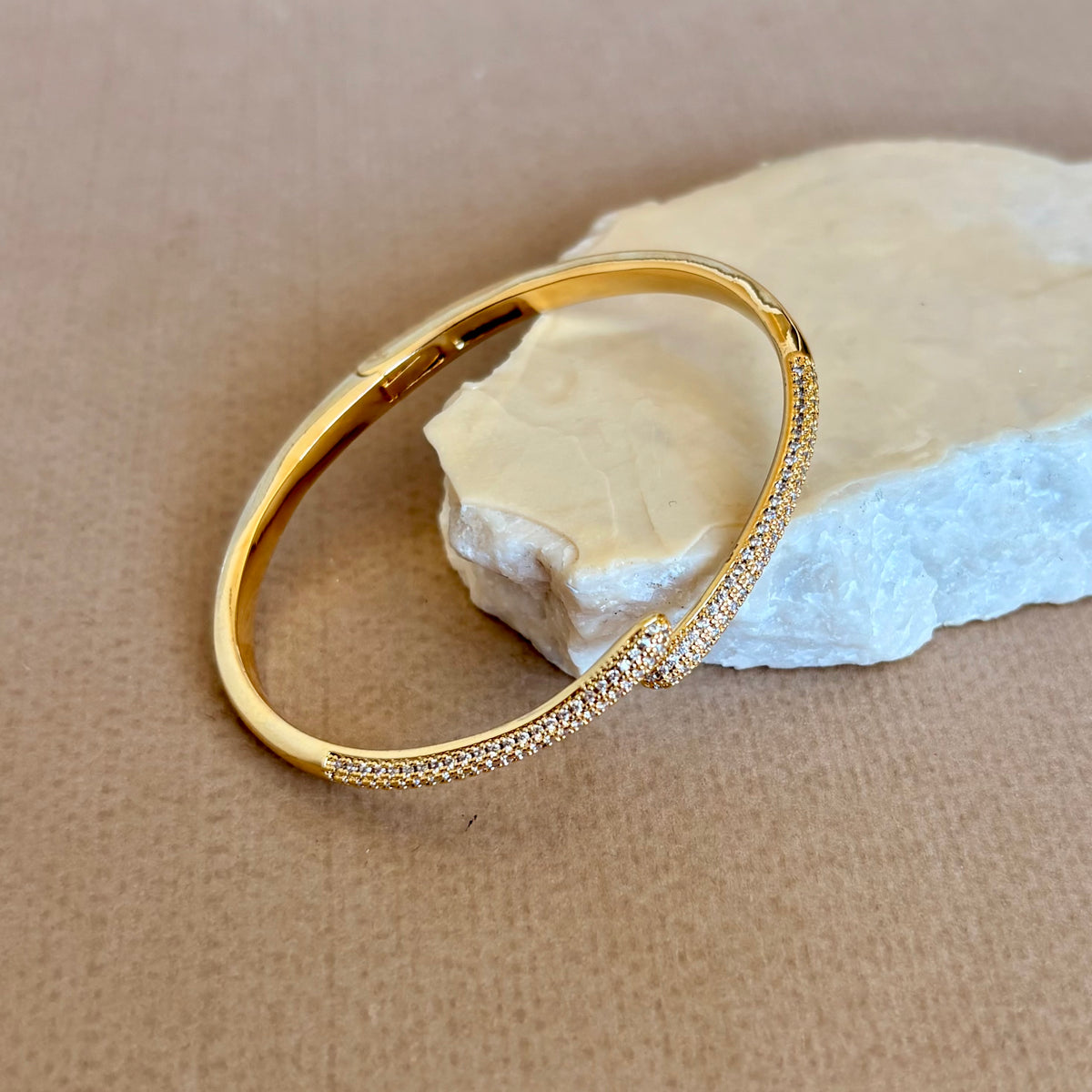 Maze | Gold Plated Bangle