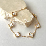 White CLEEF 02 | Gold Plated Bracelet