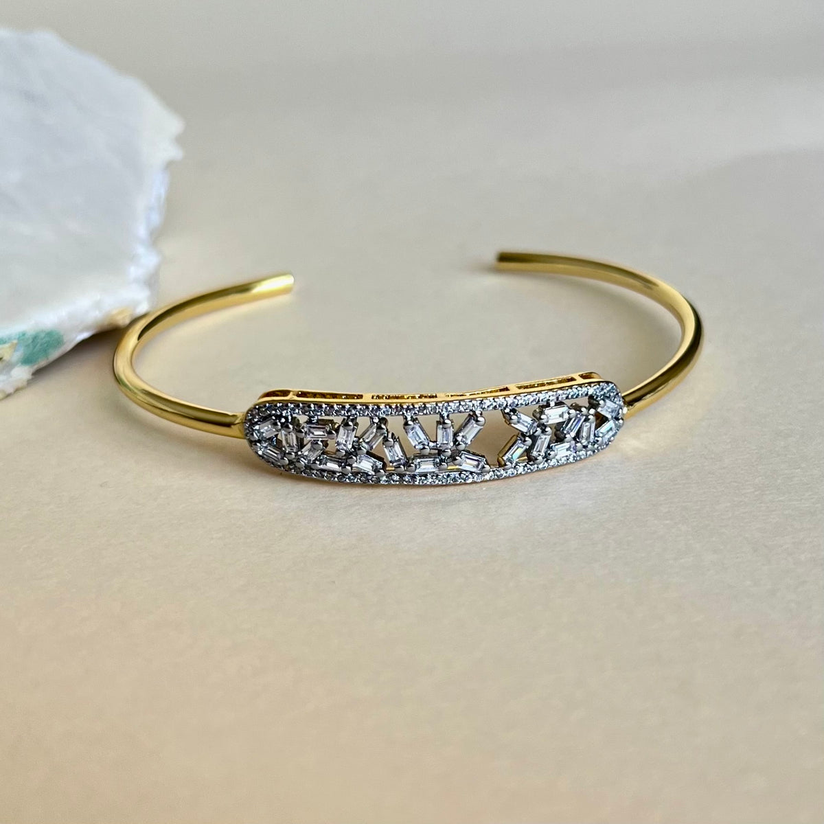 Guillochè | Gold Plated Bangle