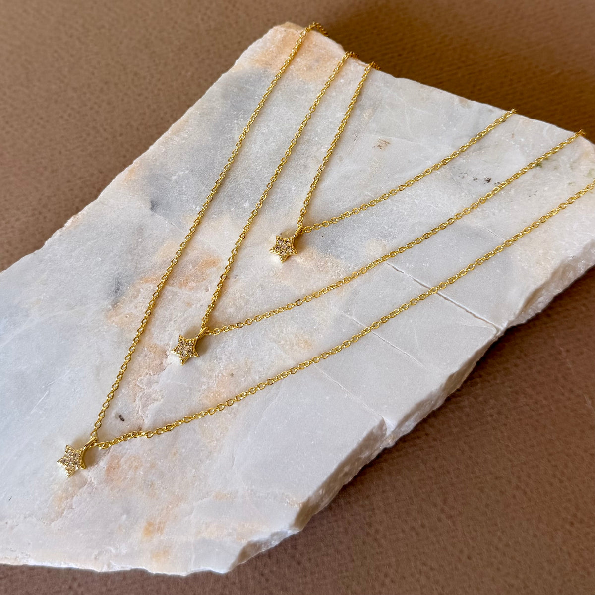 Allerya | Triple Layer Gold Plated Necklace