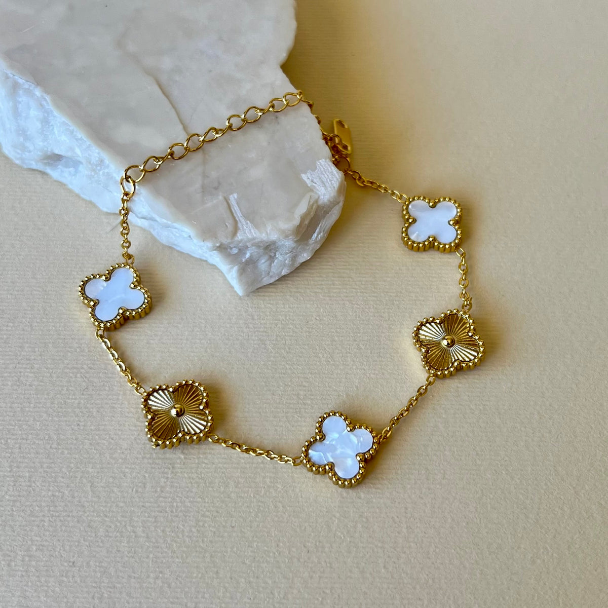 White x Gold Cleef | Gold Plated Bracelet