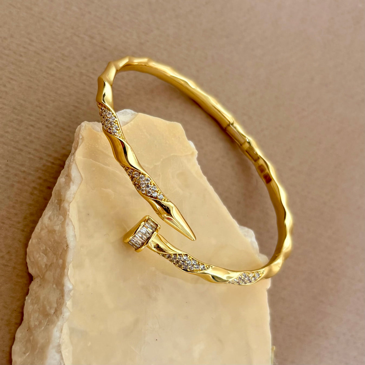 Crystal Chyodo | Gold Plated Bangle