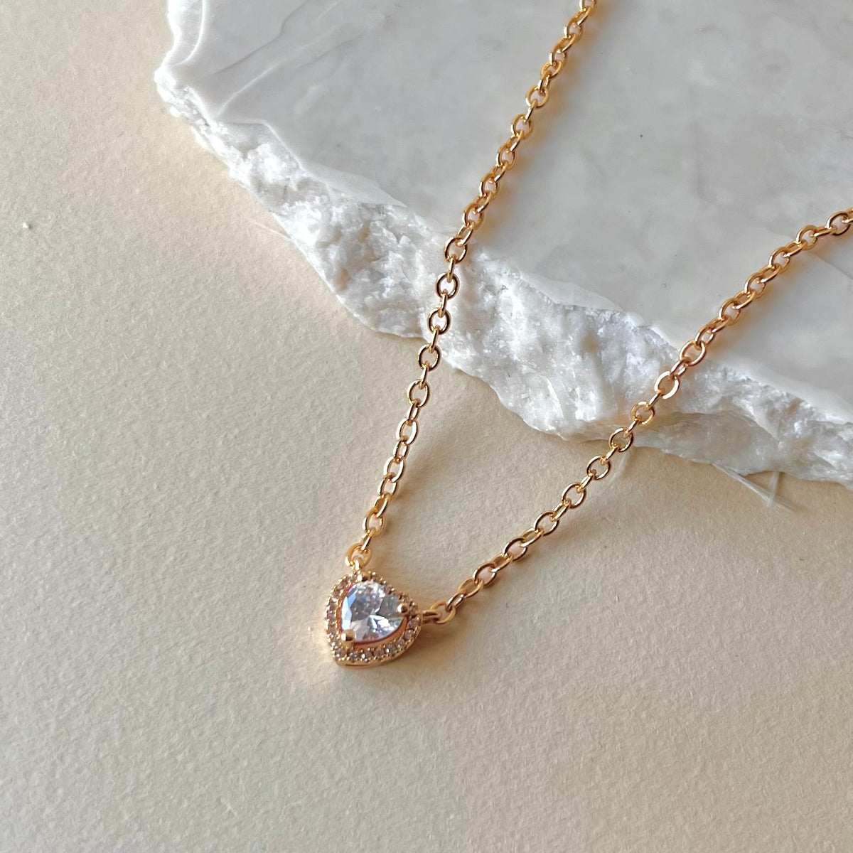 Crystal Heart | 18K Gold Plated Necklace