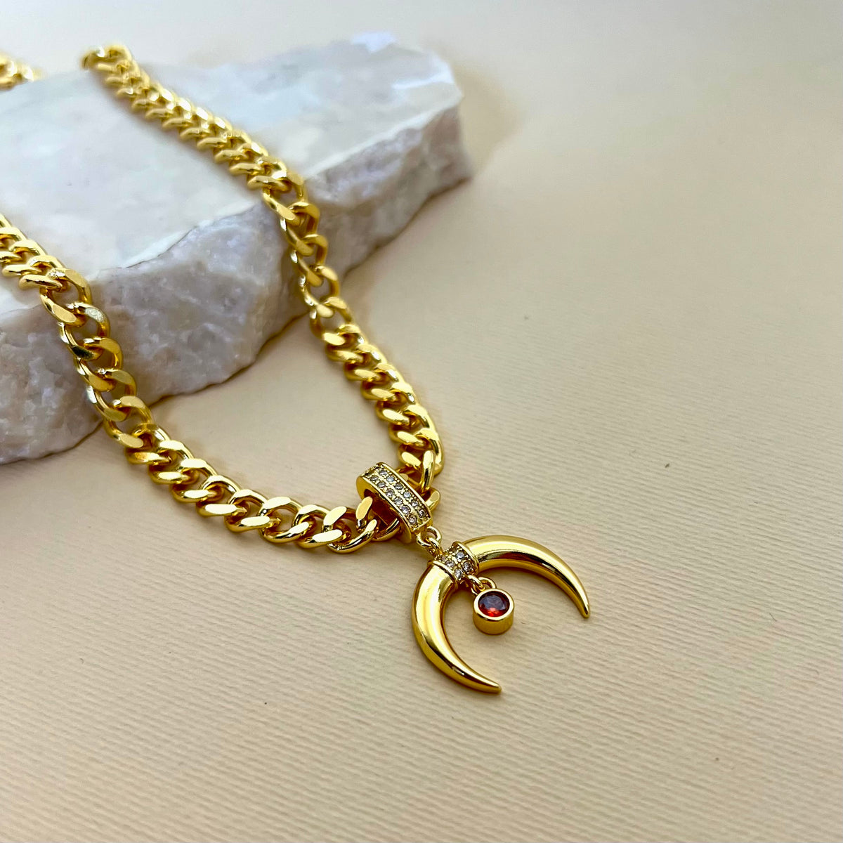 Lunar Red | Gold Plated Necklace