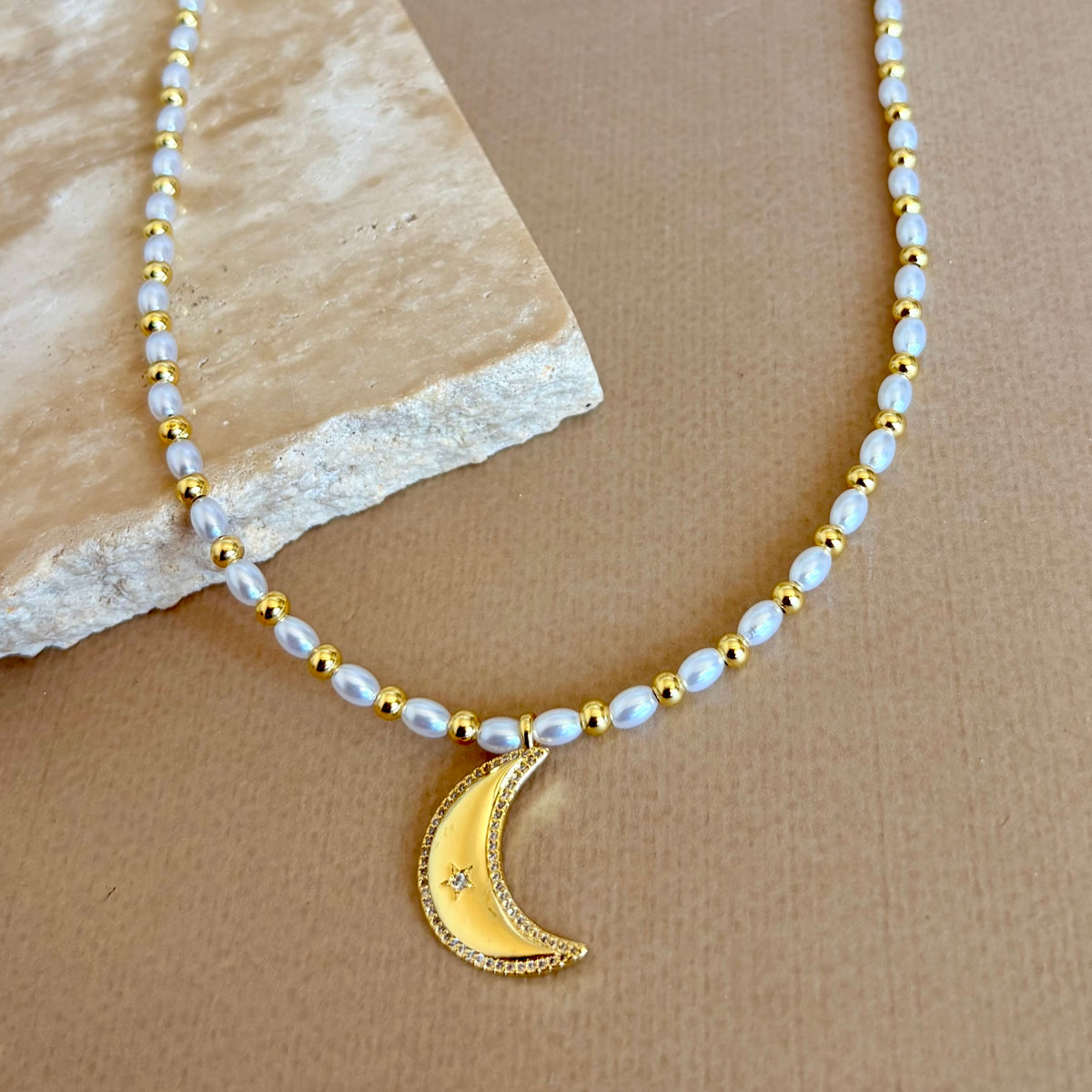 Moon | Gold Plated Necklace