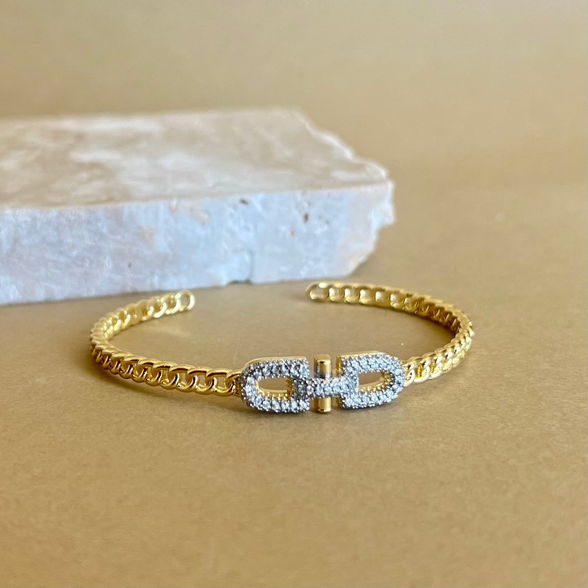 Malachite 02 | Gold Plated Bangle