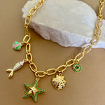 Ocean Breeze | Gold Plated Charm Necklace