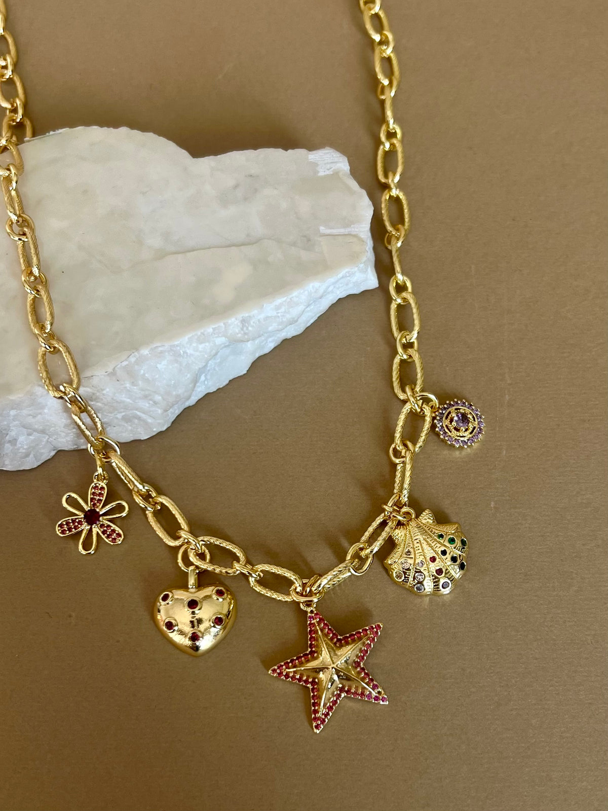 Coastal Muse | Gold Plated Charm Necklace