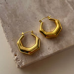 Hexagon | Gold Plated Earrings