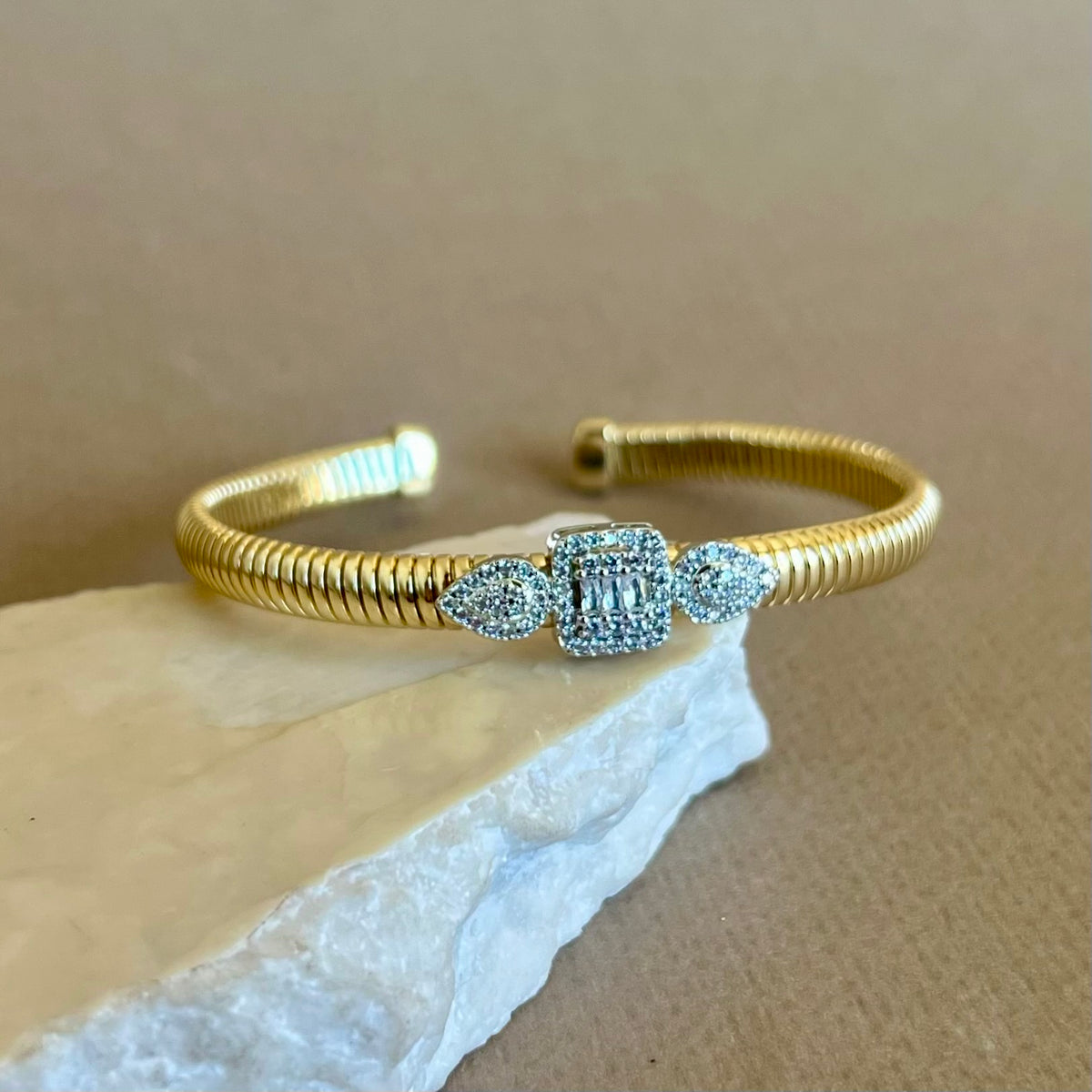 Tessera | Gold Plated Bangle