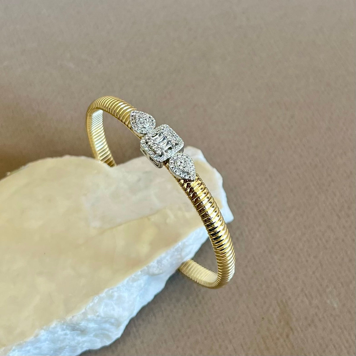 Tessera | Gold Plated Bangle