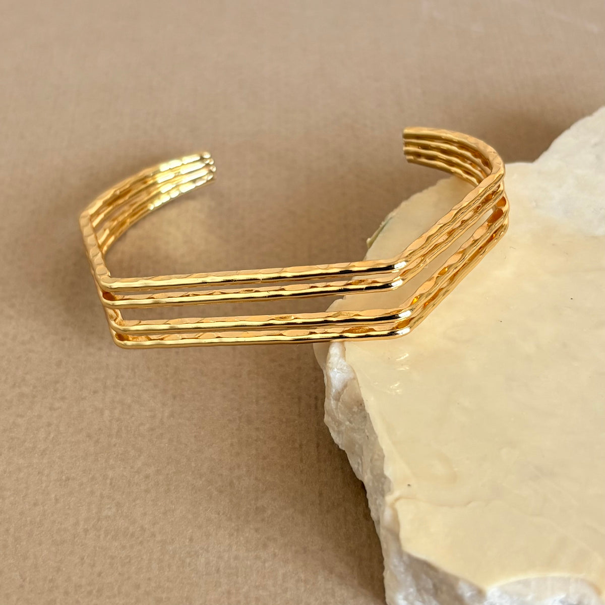 Stripes | Gold Plated Bangle