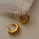 Hexagon | Gold Plated Earrings