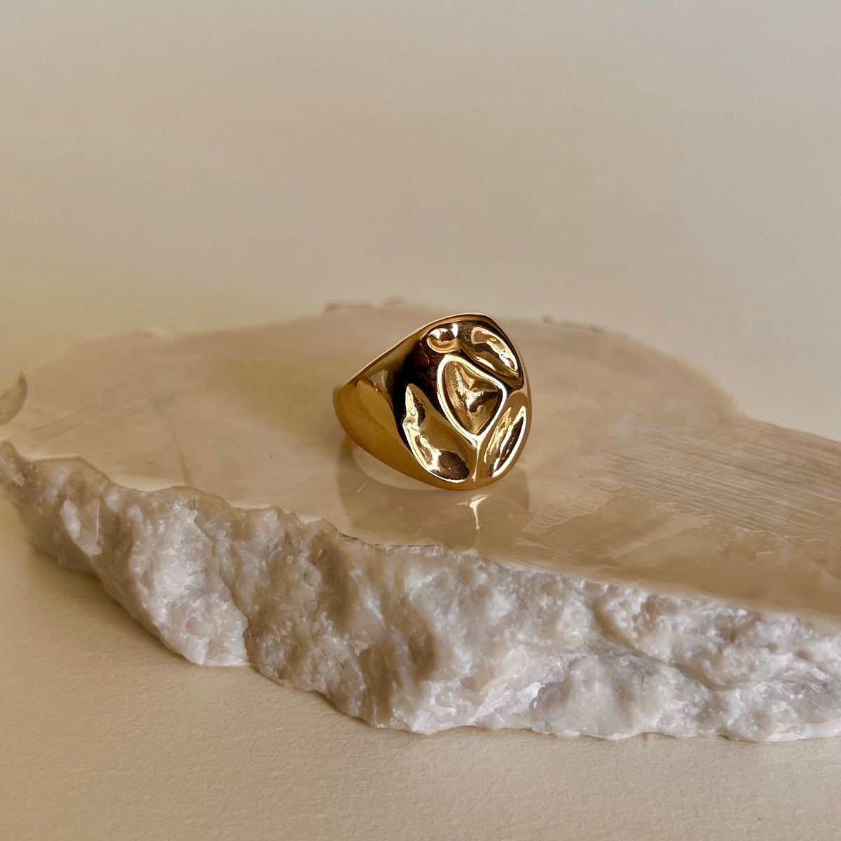Holes | Gold Plated Ring