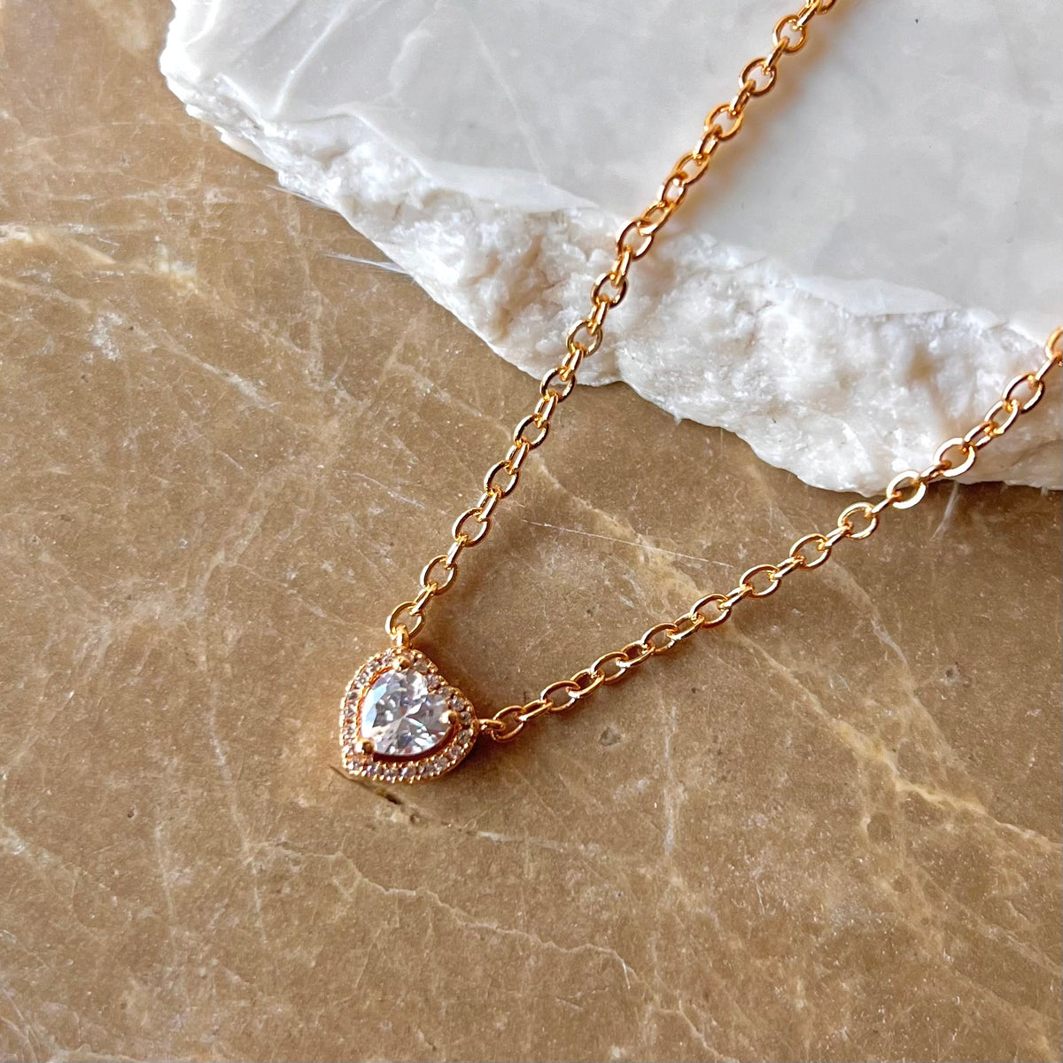 Crystal Heart | 18K Gold Plated Necklace
