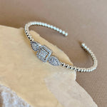 Sinal 03 | White Gold Plated Bangle