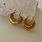 Hexagon | Gold Plated Earrings