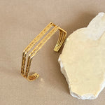Stripes | Gold Plated Bangle