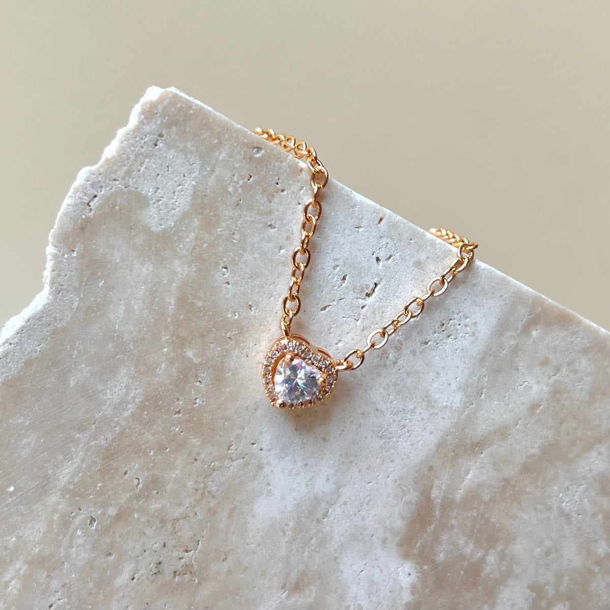 Crystal Heart | 18K Gold Plated Necklace