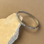 Echo 02 | White Gold Plated Bangle