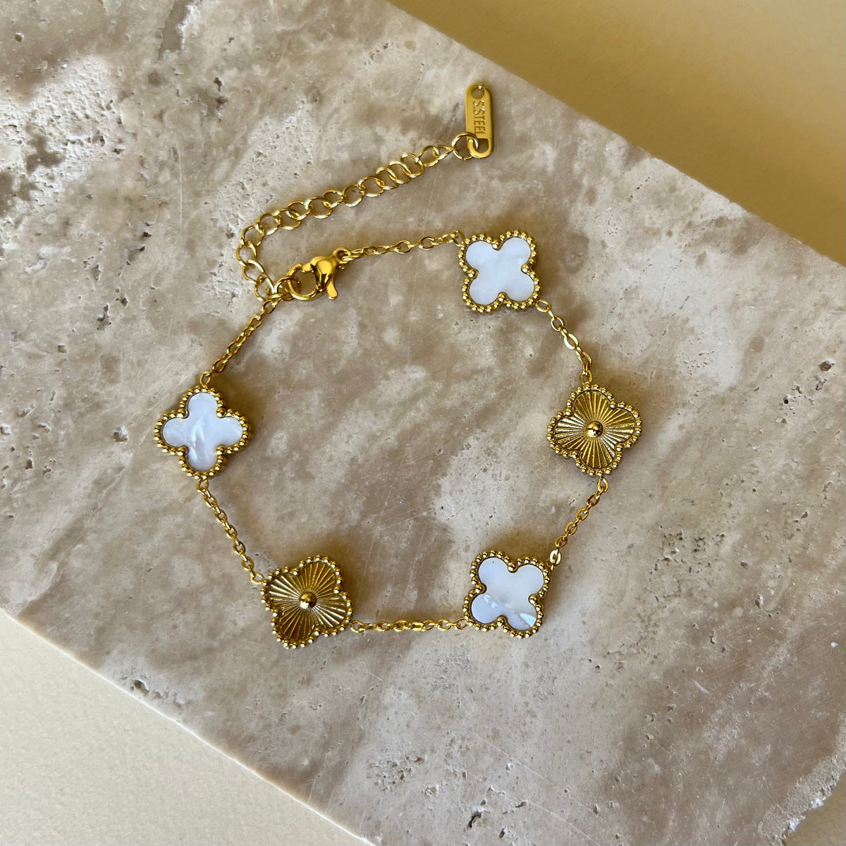 White x Gold Cleef | Gold Plated Bracelet