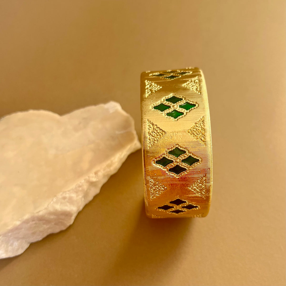Emerald | Gold Plated bangle