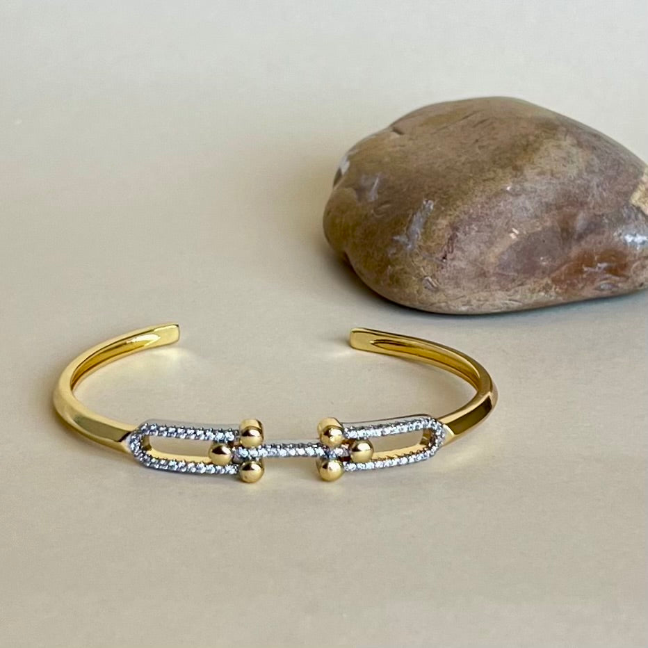 Malachite | Gold Plated Bangle