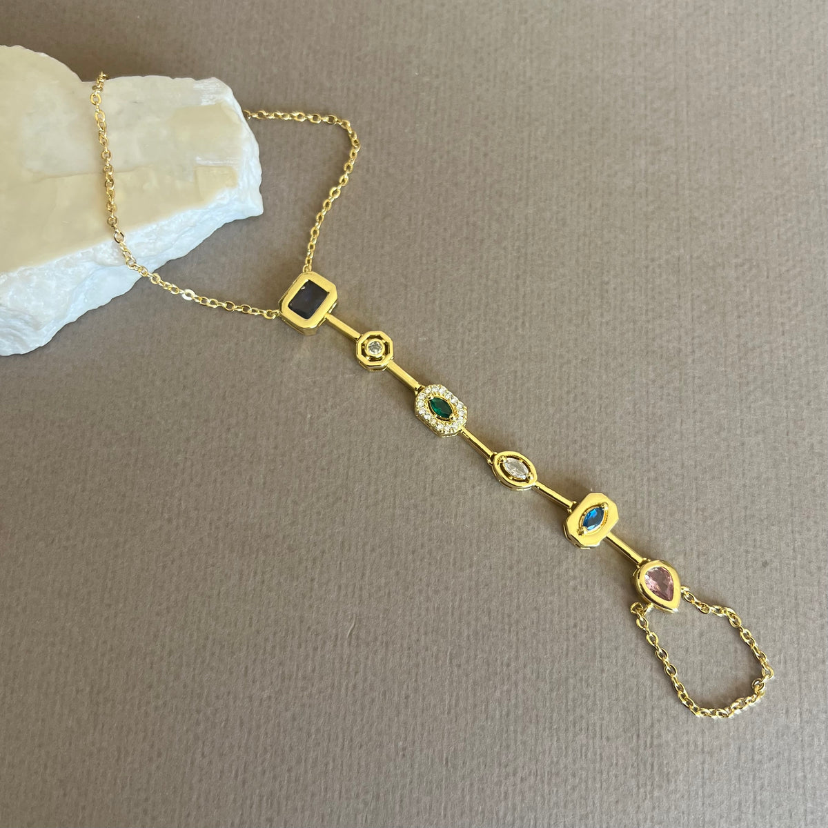 Selor | Gold Plated Hand Chain - Bracelet