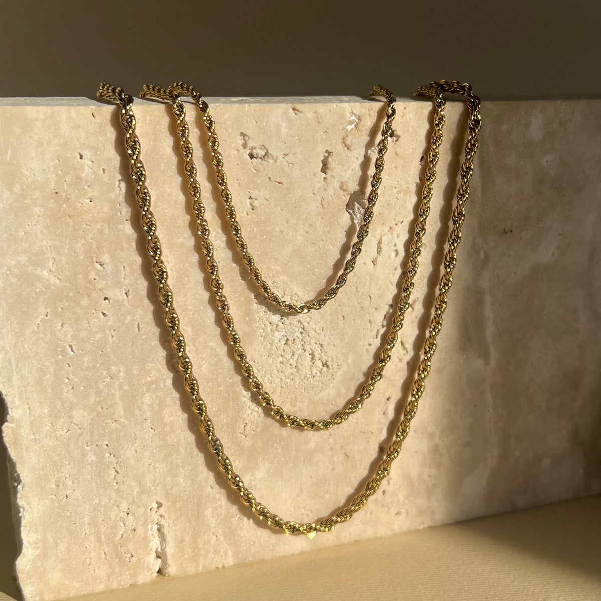 Tres Rope Chain | Gold Plated Necklace