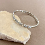 Theline 02 | White Gold Plated Bangle