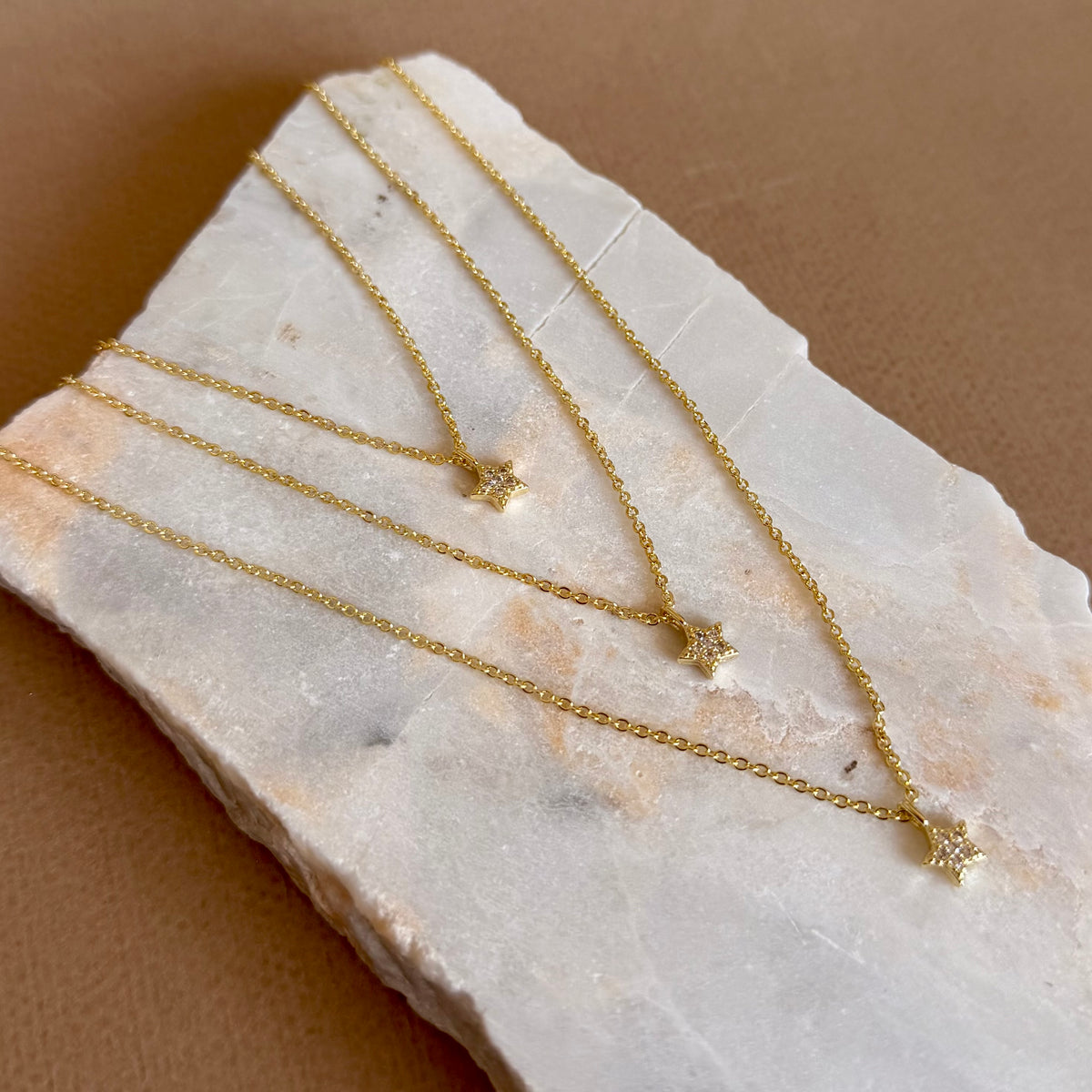 Allerya | Triple Layer Gold Plated Necklace