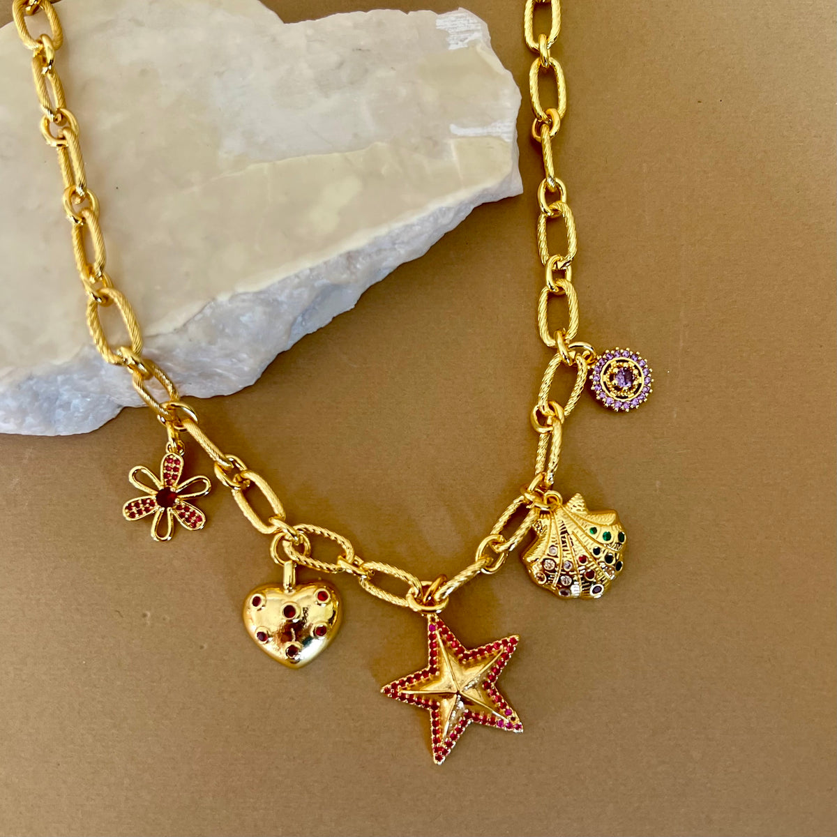 Coastal Muse | Gold Plated Charm Necklace