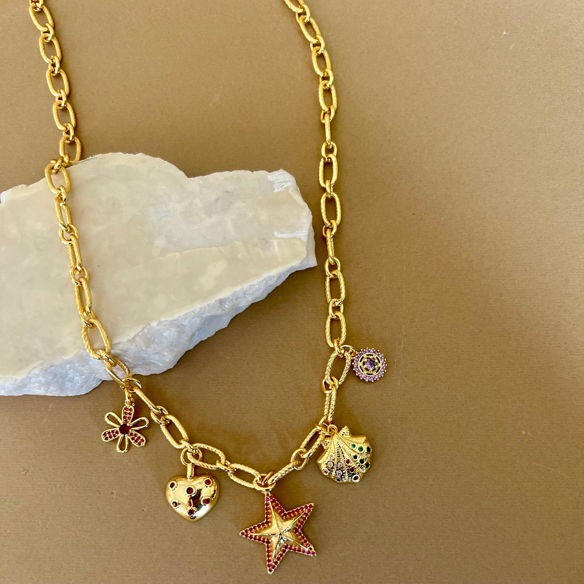 Coastal Muse | Gold Plated Charm Necklace