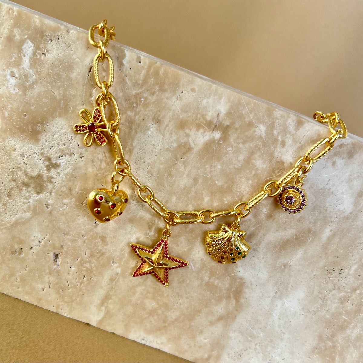 Coastal Muse | Gold Plated Charm Necklace