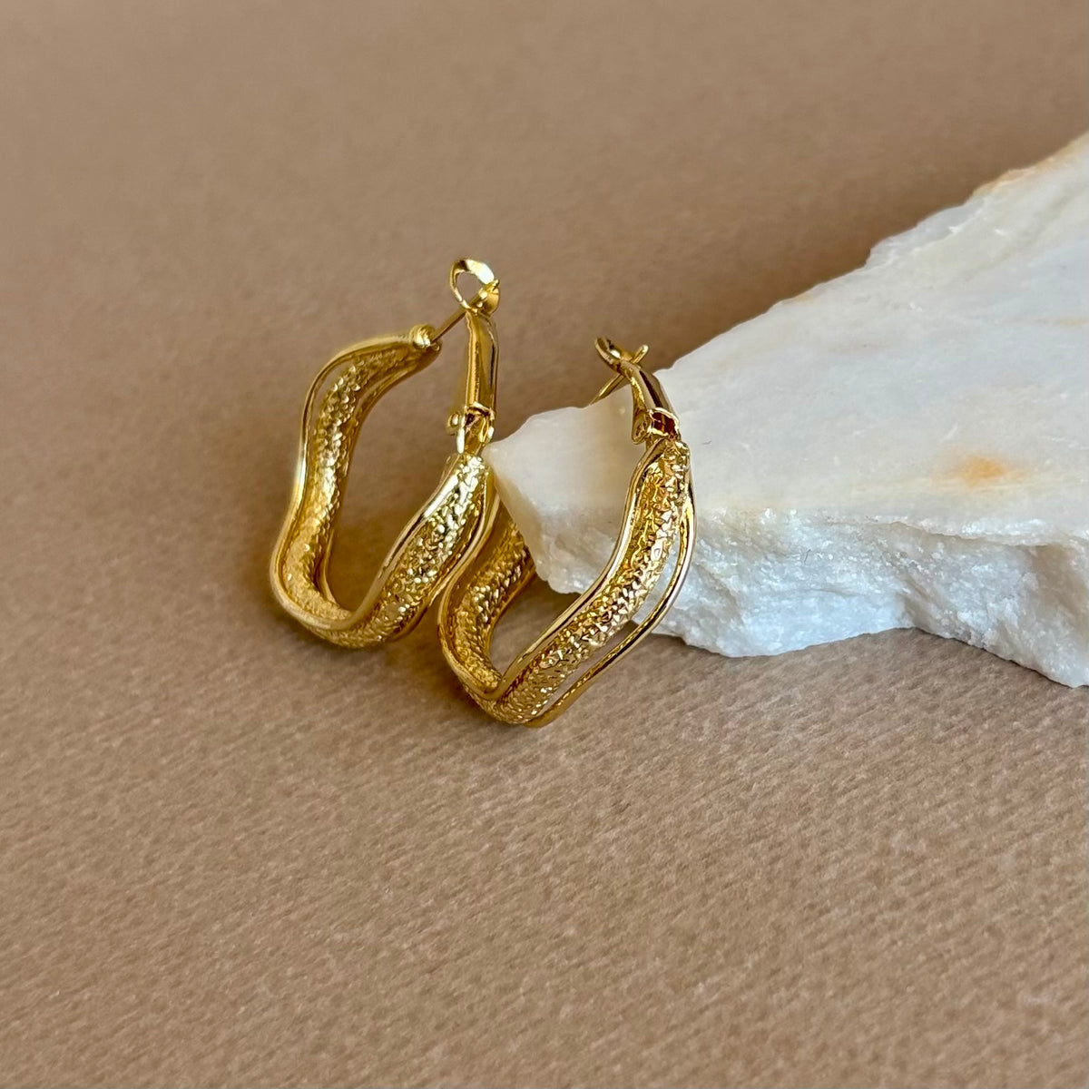 Qavik | Gold Plated Earrings