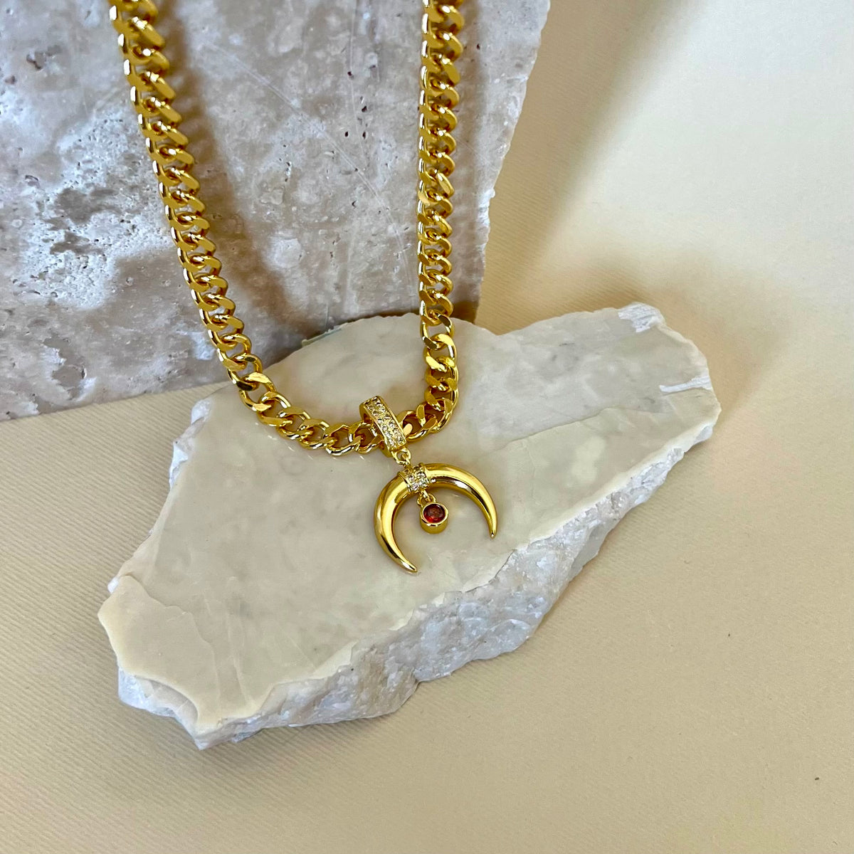 Lunar Red | Gold Plated Necklace