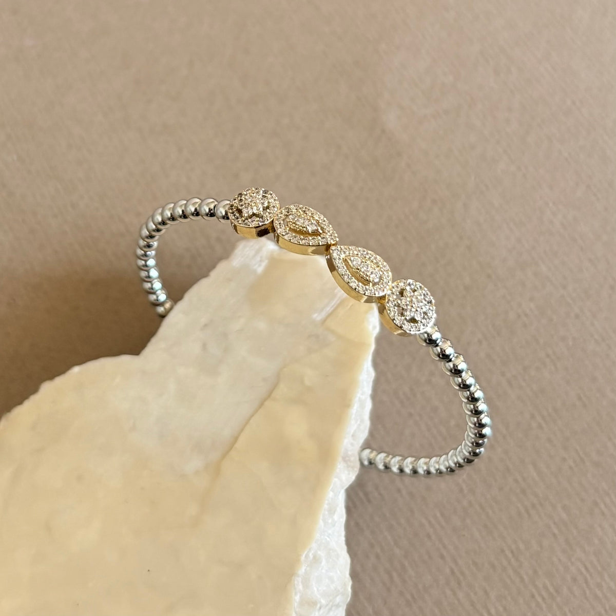 Sinal | white Gold Plated Bangle