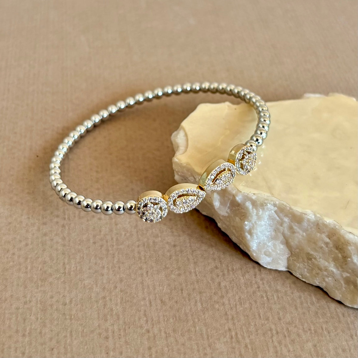 Sinal | white Gold Plated Bangle