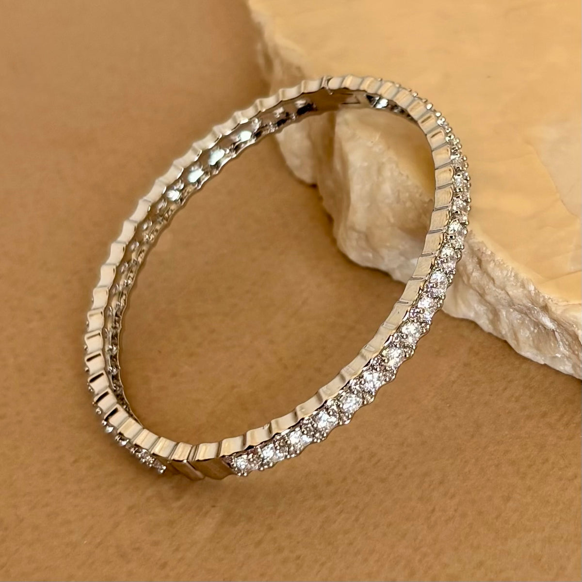 Vexa | White Gold Plated Bangle