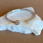 Moralie 02 | White Gold Plated Bangle