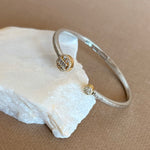 Moralie 02 | White Gold Plated Bangle