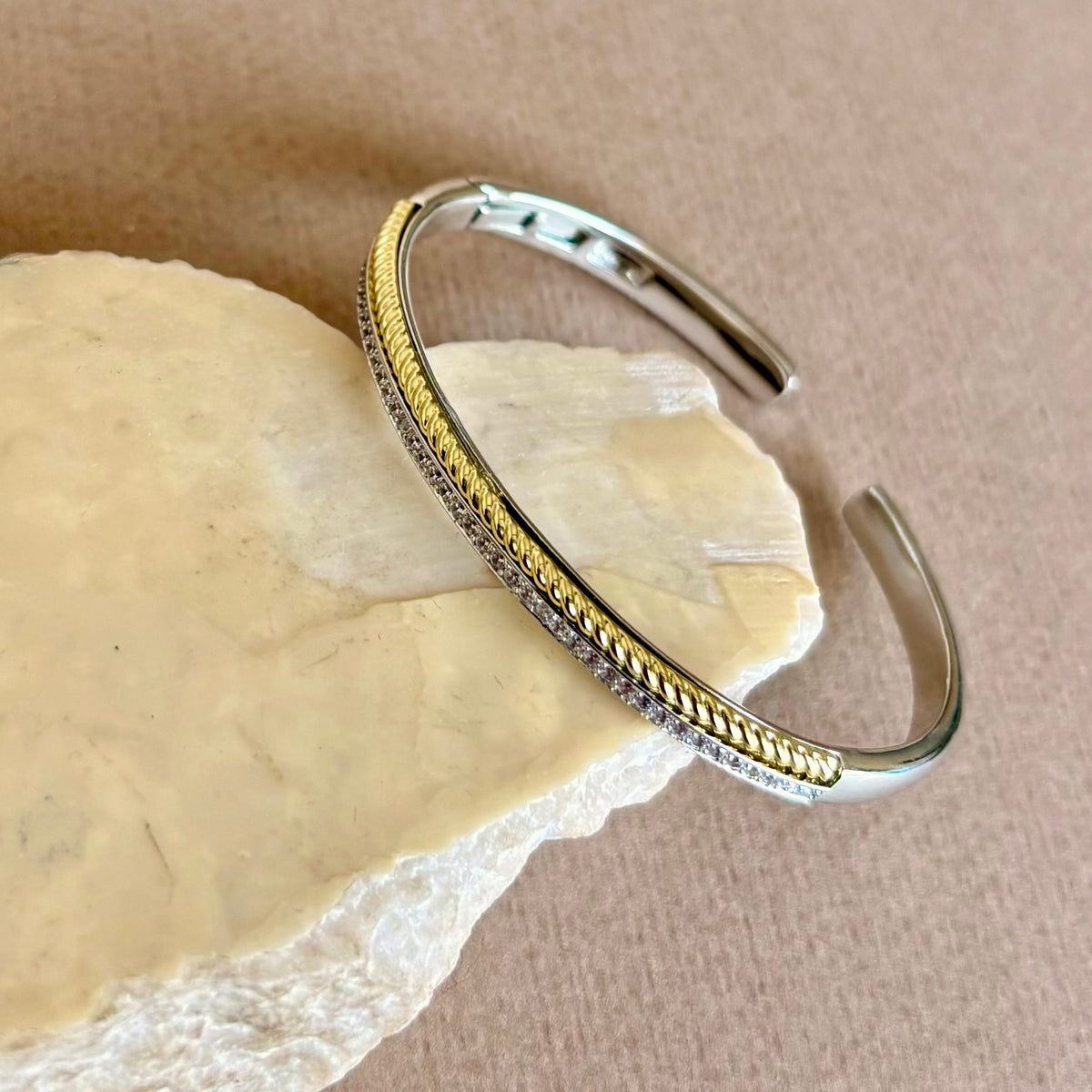 Dualara | Two-Tone Gold Plated Bangle