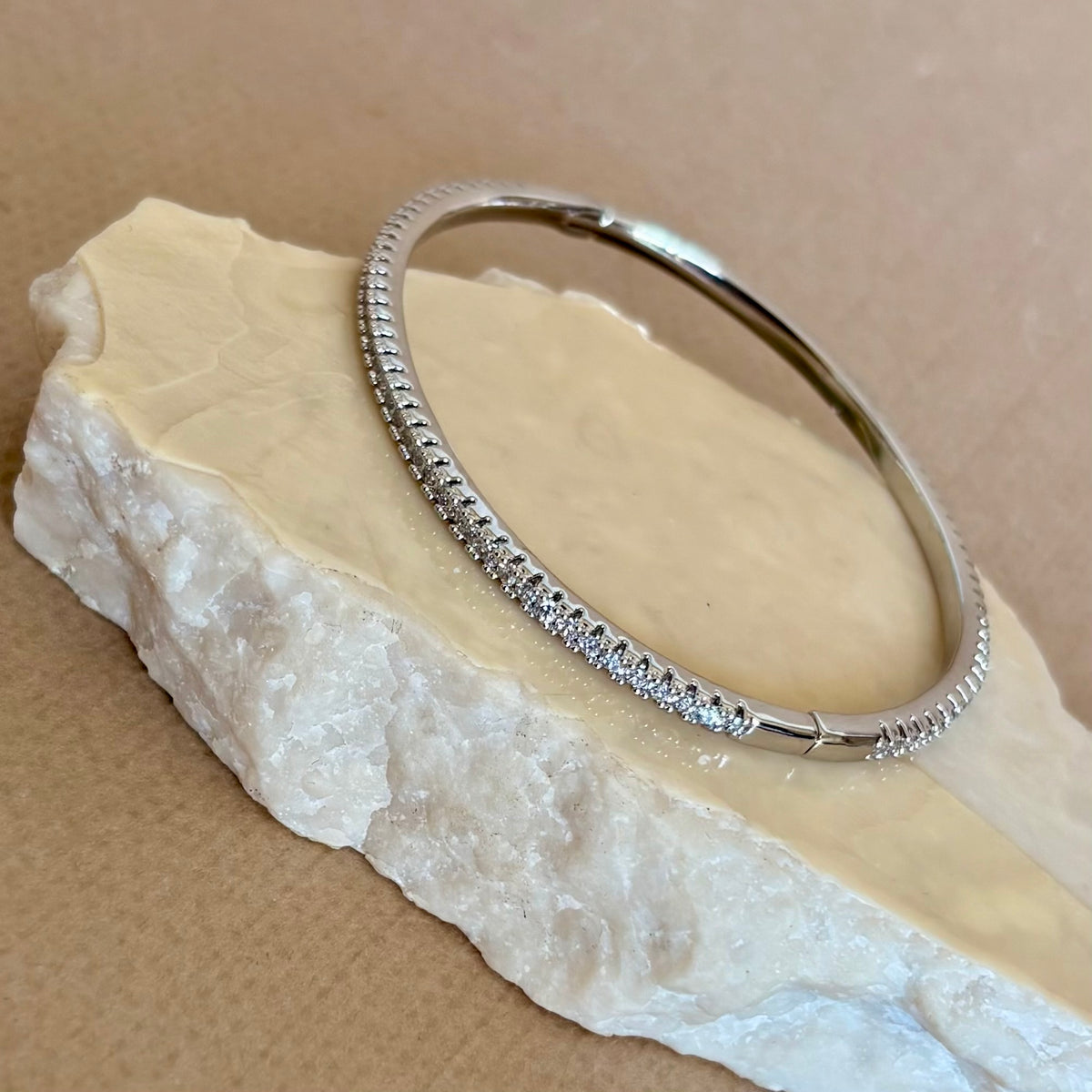 Jox | White Gold Plated Bangle