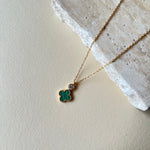 Crystal Green Cleef | Stainless Steel Necklace