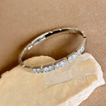 Theline 02 | White Gold Plated Bangle