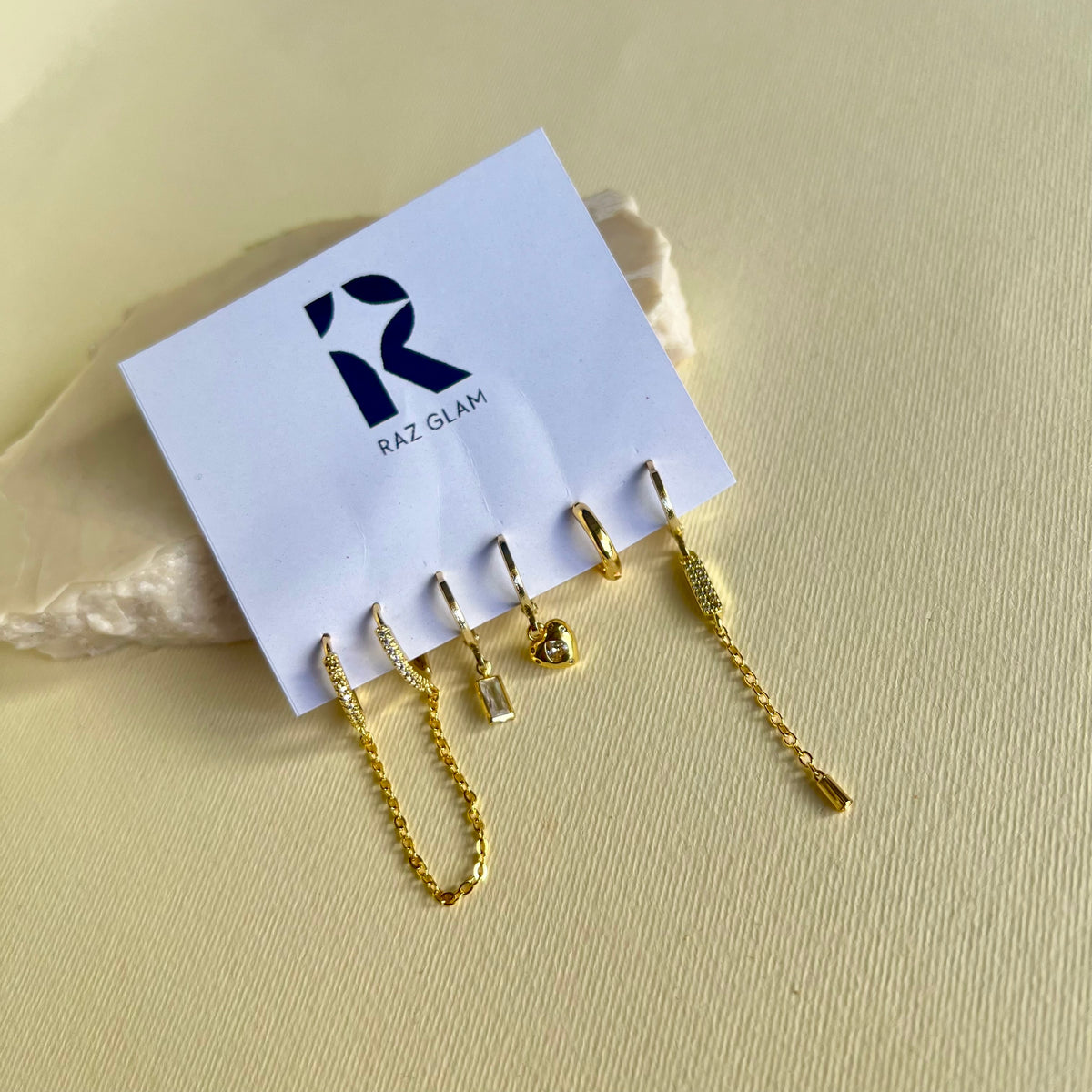 Impuria 06 | Gold Plated Earrings [ set of 6 Earrings ]