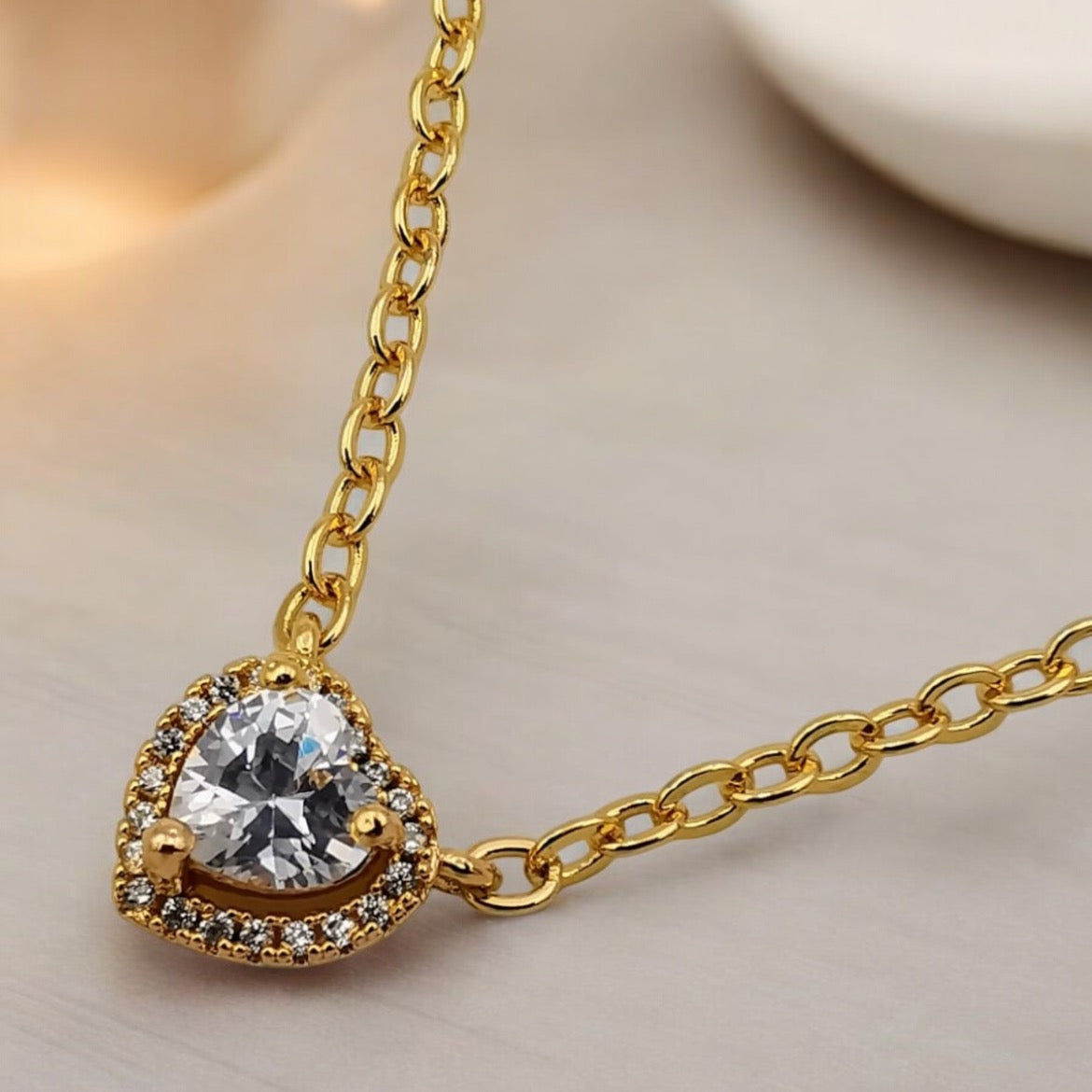 Crystal Heart | 18K Gold Plated Necklace