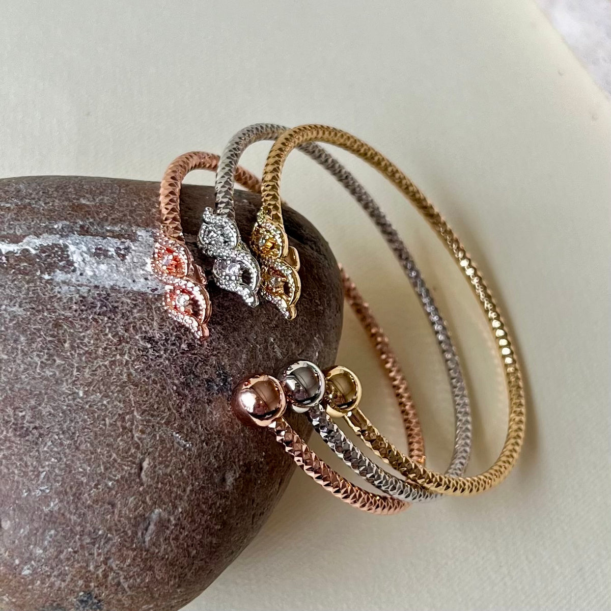 Triple Dew 15 | 24k Gold Plated [Set of 3 Bangles]